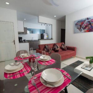 COZY+Piscina En Playa Dormida (5) huéspedes. (2) Habitaciones. (1) Baño. (3) Camas. Reserva mínima 2 Noches